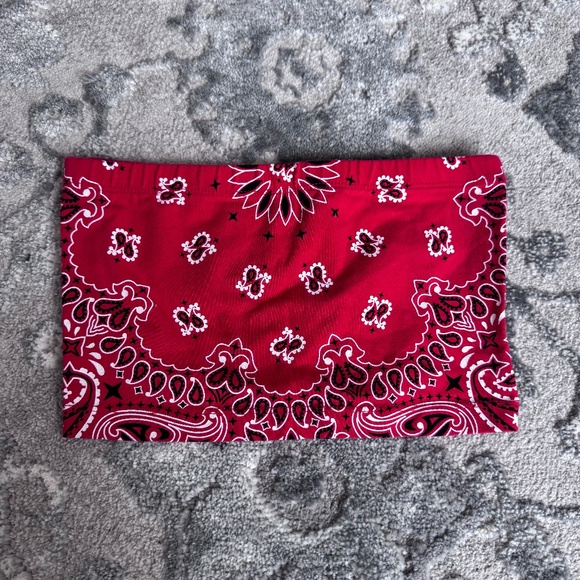 Red Bandana Bandeau Top Size Small - Picture 1 of 5